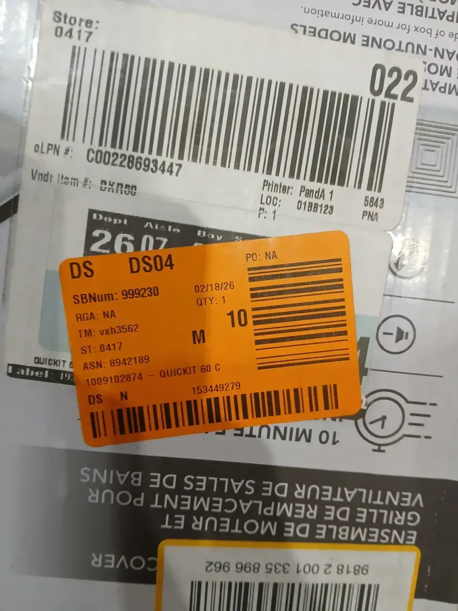 Broan-NuTone QuicKit 60 CFM 3.0 Sones Bathroom Replacement Motor and Grille/Cover - image 7