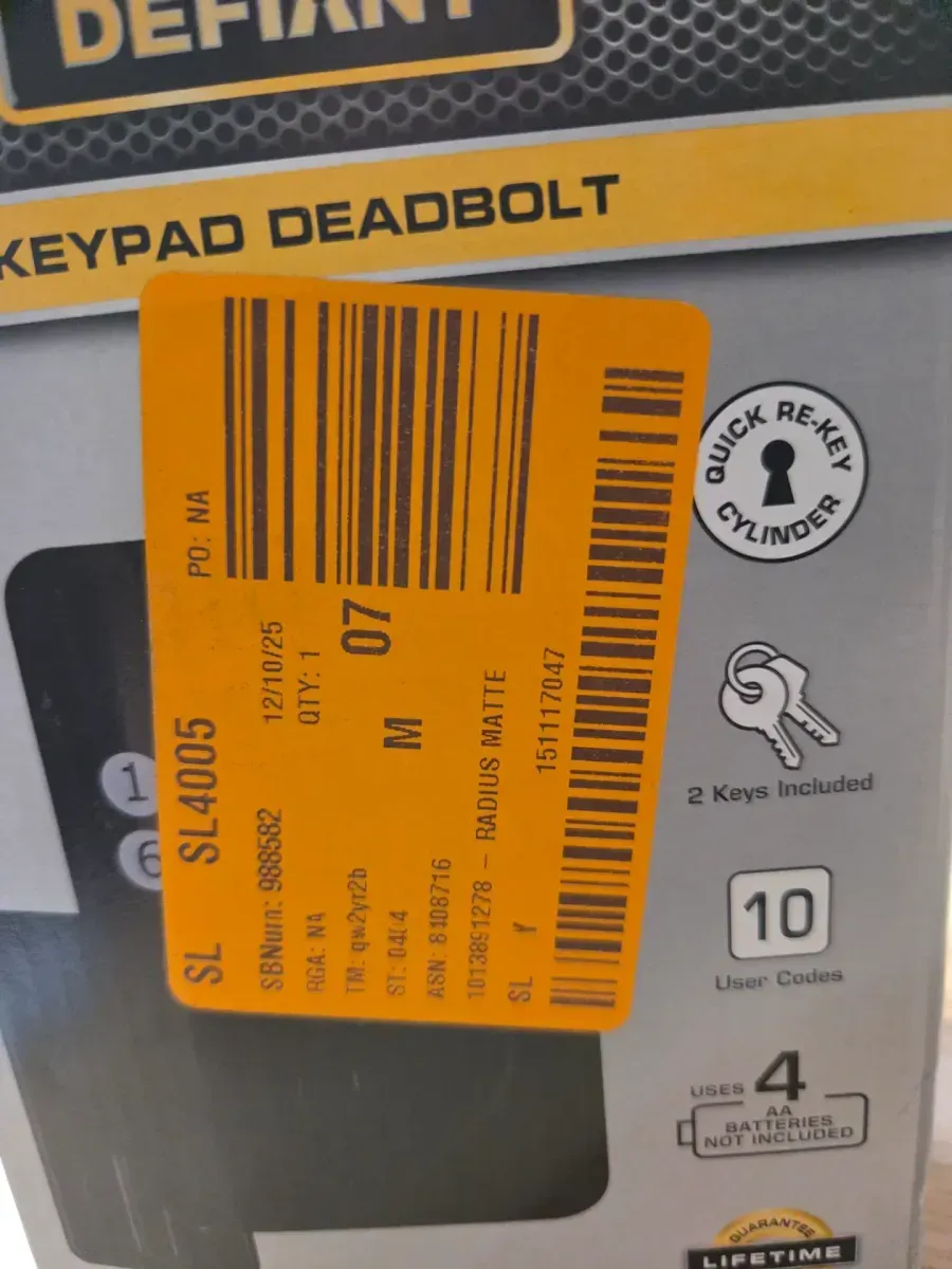 Radius Matte Black Single Cylinder Electronic Keypad Deadbolt Lock - image 6