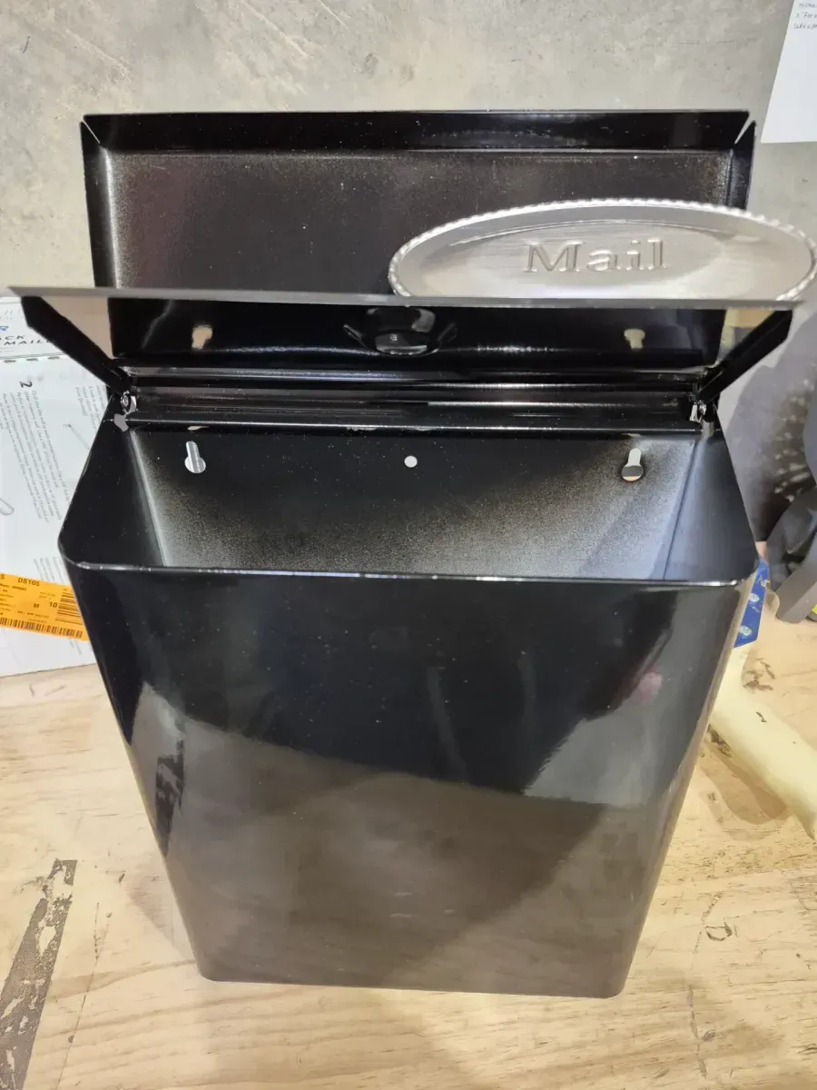 Designer Black with Satin Nickel, Medium, Steel, Locking, Wall Mount Mailbox - image 4