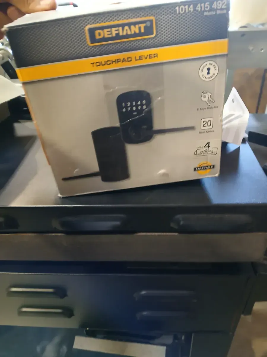 Compact Touch Matte Black Electronic Touchpad Keyed Entry Door Handle with Freedom Style Lever - image 2