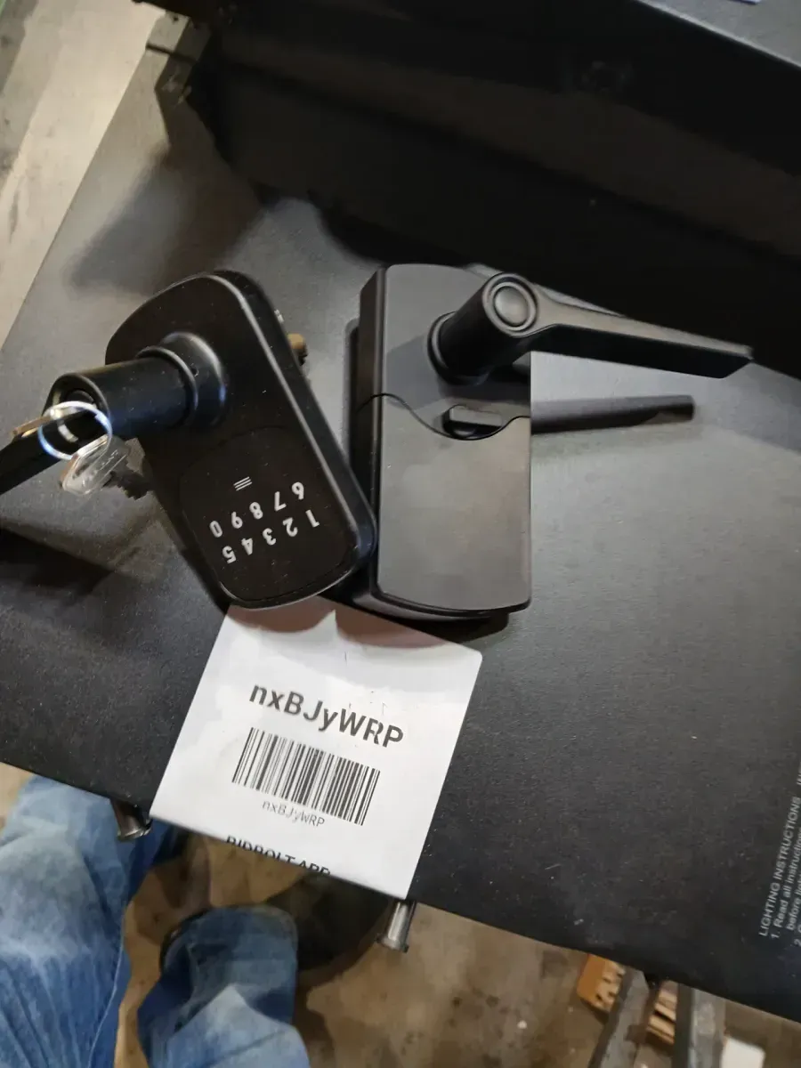 Compact Touch Matte Black Electronic Touchpad Keyed Entry Door Handle with Freedom Style Lever - image 3