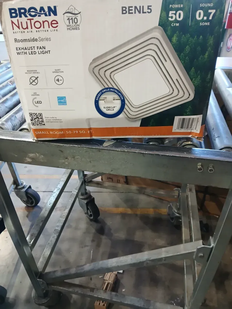 Broan-NuTone Roomside Series, White, 50 CFM, No Cut- Roomside Installation Bathroom Fan with Light, ENERGY STAR, Bathroom Exhaust Fan - image 2