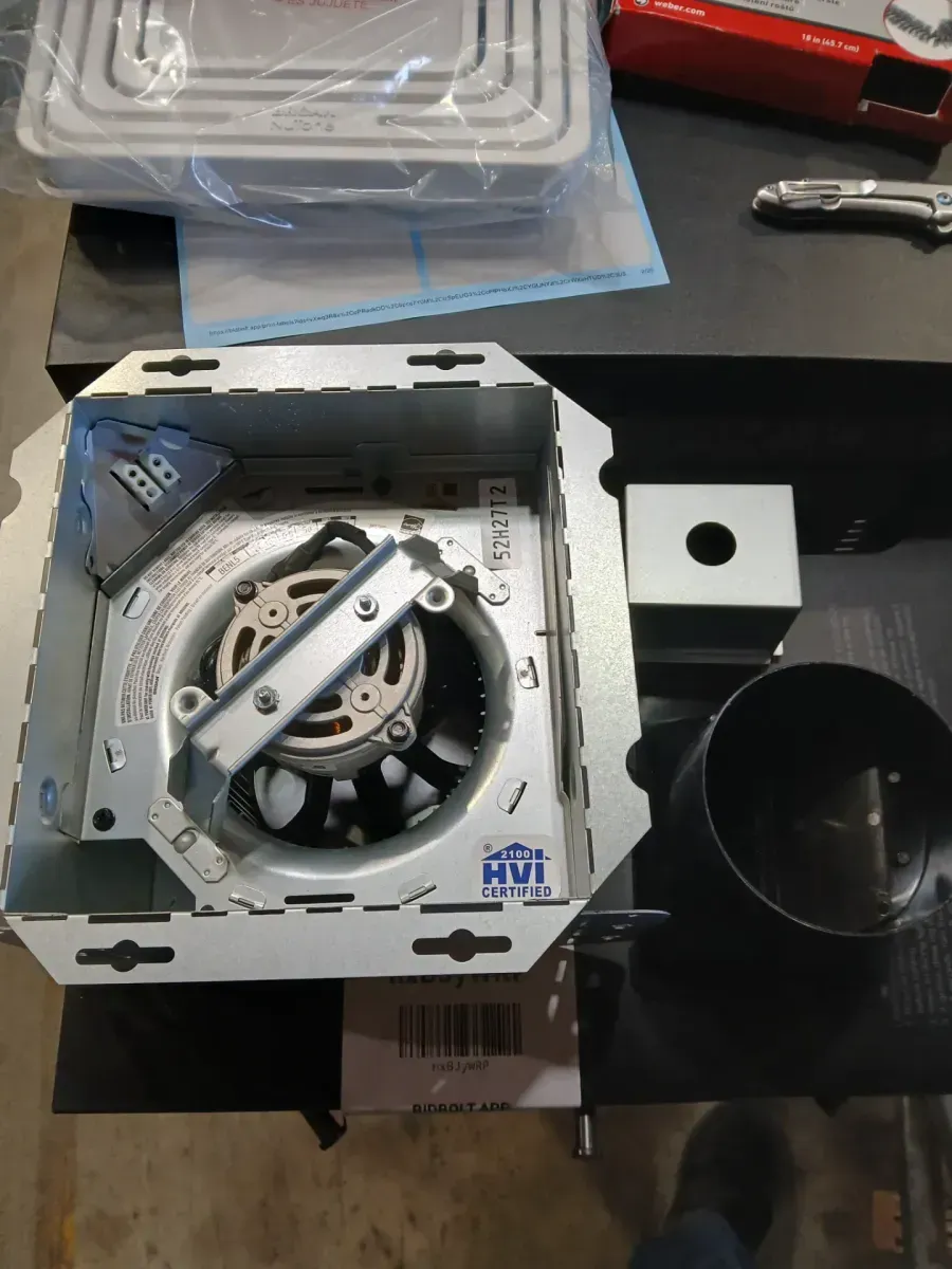 Broan-NuTone Roomside Series, White, 50 CFM, No Cut- Roomside Installation Bathroom Fan with Light, ENERGY STAR, Bathroom Exhaust Fan - image 4