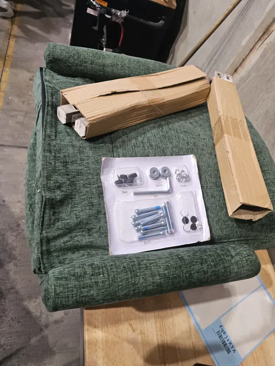 Olive Green Chenille Dining Chair, Upholstered Accent Chair with Curved Solid Wood Legs, Elegant Tufted Club ArmChair - image 2