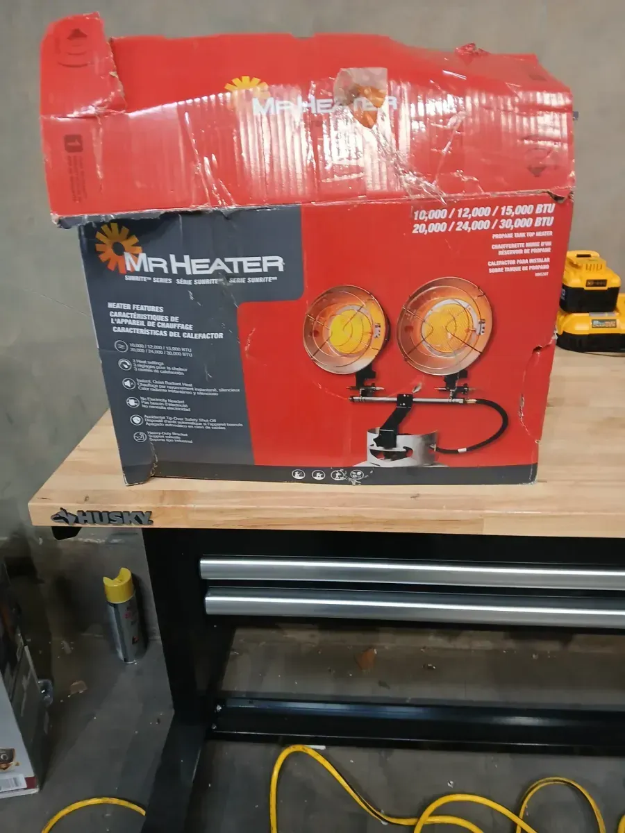 Double Tank Top 30,000 BTU Radiant Propane Outdoor Space Heater (750 sq. ft. Heating Area) - image 2