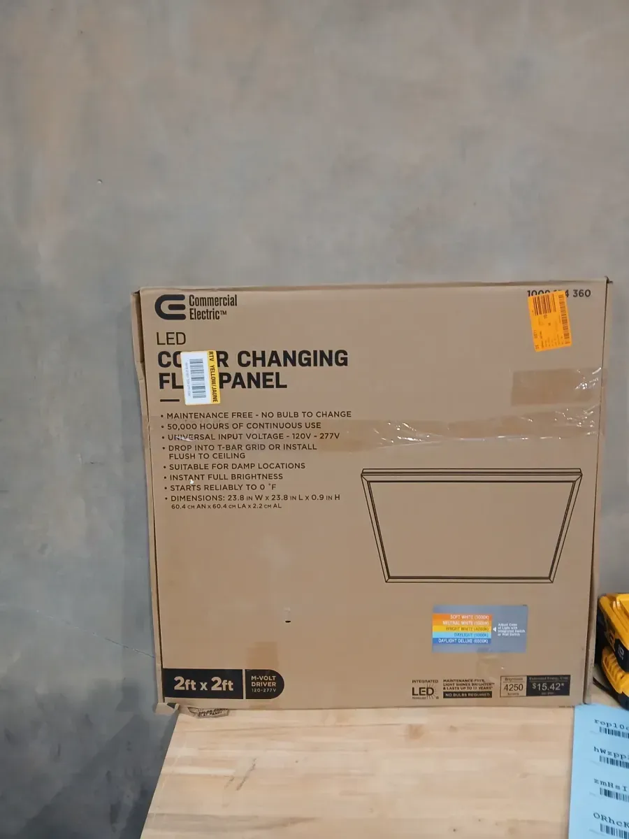 1-Pack 2 ft. x 2 ft. 4250 Lumens Non-Dimmable Integrated LED Flat Panel Ceiling Flush Mount Fixture Selectable 5CCT - image 2