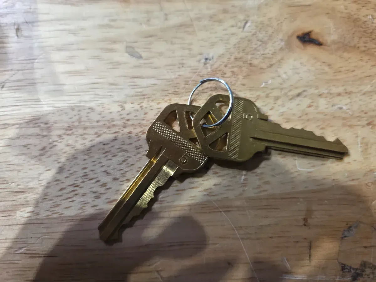 Halifax Square Matte Black Bed/Bath Door Handle with Lock (4-Pack) - image 5