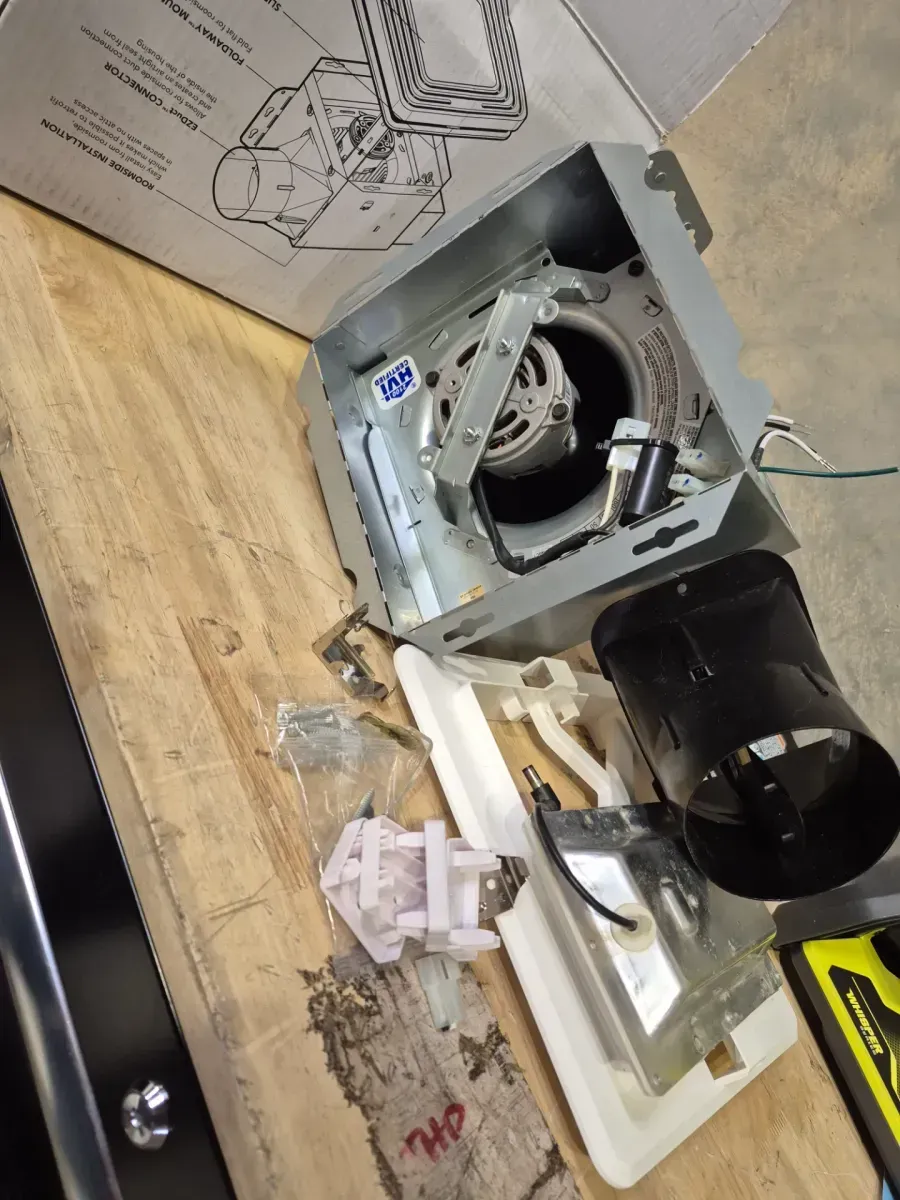 Broan-NuTone Roomside Series, White, 50 CFM, No Cut- Roomside Installation Bathroom Fan with Light, ENERGY STAR, Bathroom Exhaust Fan - image 3