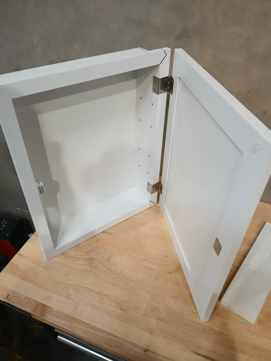 Glacier Bay 15-1/4 in. W x 19-3/8 in. H Rectangular Framed Recessed or Surface-Mount Bathroom Medicine Cabinet with Mirror, White - image 7