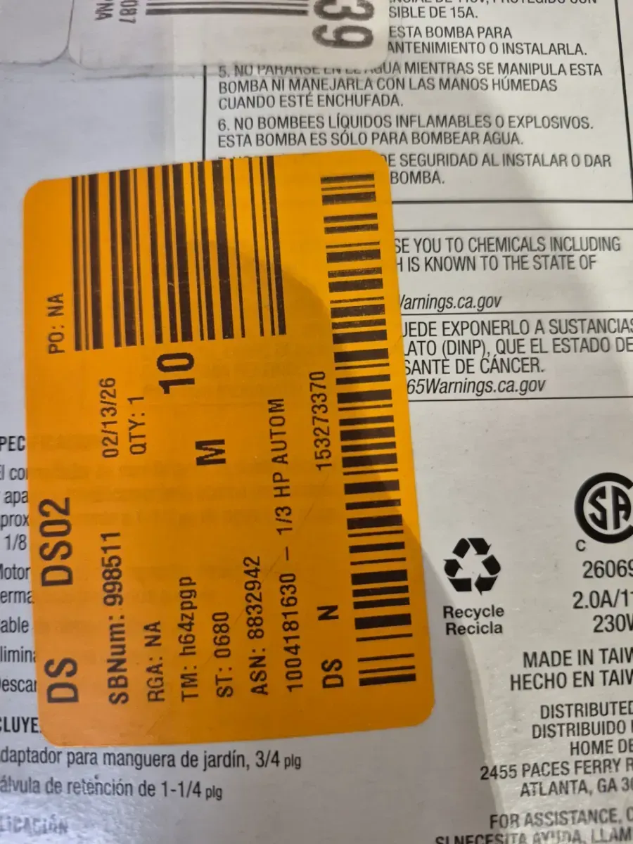 Everbilt 1/3 HP Automatic Utility Pump - image 3