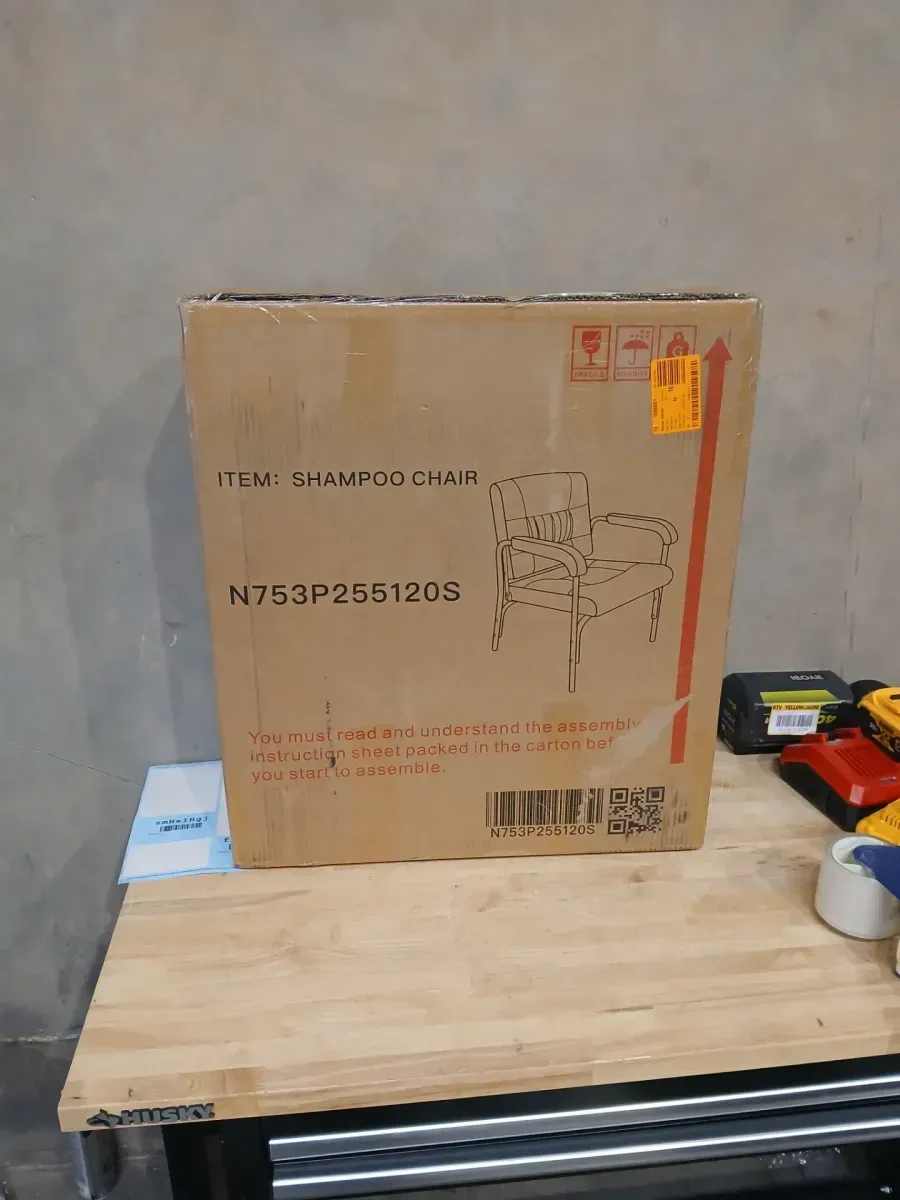 PU Leather Reclining Salon Chair Shampoo Chair for Barber Hair Stylist Chair Auto Recline Spa Beauty Equipment in Black - image 2