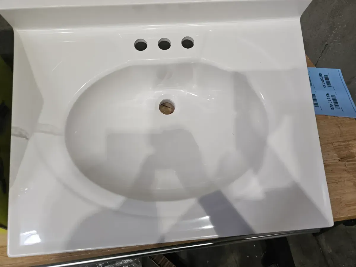 25 in. Single Sink Pearl Gray Bath Vanity with White Cultured Marble Top (Assembled) - image 3