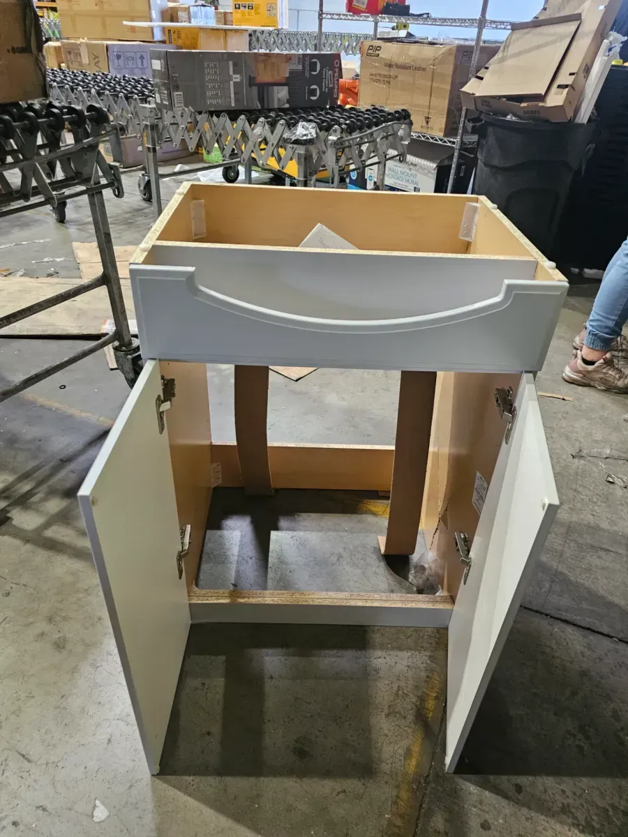 25 in. Single Sink Pearl Gray Bath Vanity with White Cultured Marble Top (Assembled) - image 4