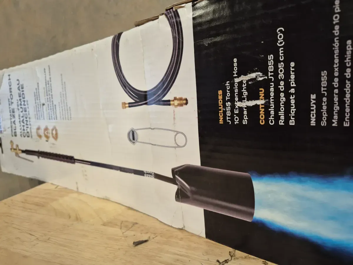 Firestarter Blaze Torch with Adjustable Wide Brush Flame and Spark Lighter and 20 lbs. Empty Propane Tank Combo - image 2