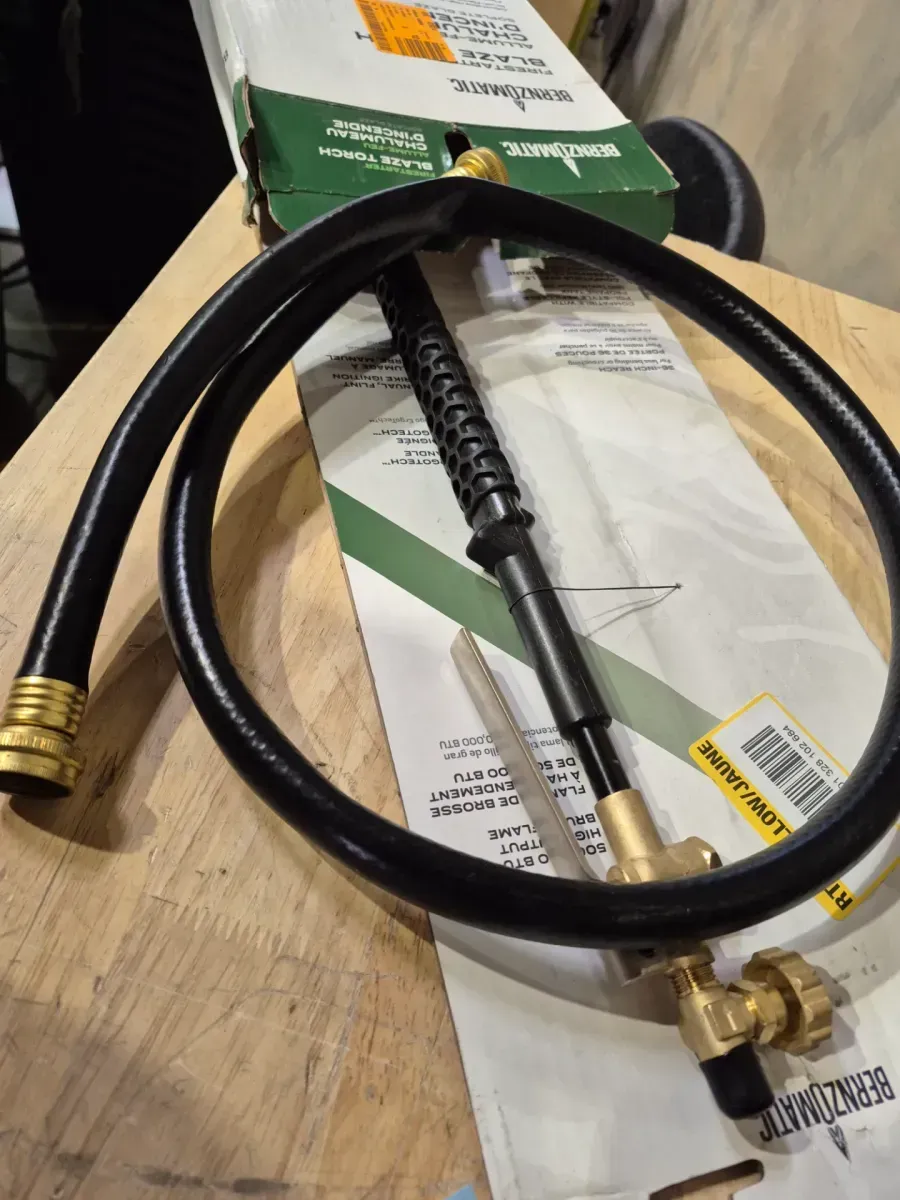 Firestarter Blaze Torch with Adjustable Wide Brush Flame and Spark Lighter and 20 lbs. Empty Propane Tank Combo - image 4