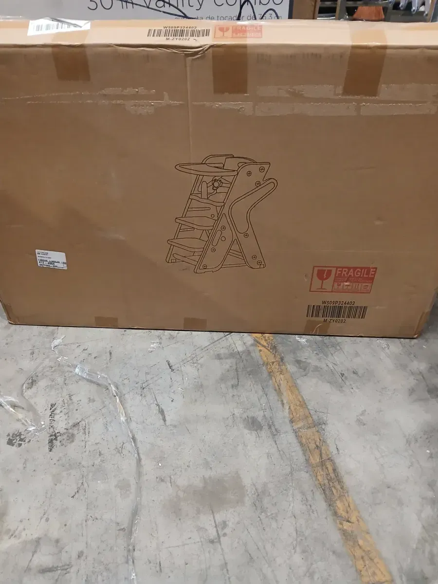 Gray HDPE Growing Up Dining Chair Adjustable Height Toddler Tower Use 5-Point Seat Belts, Movable Large Dinner Plate - image 2