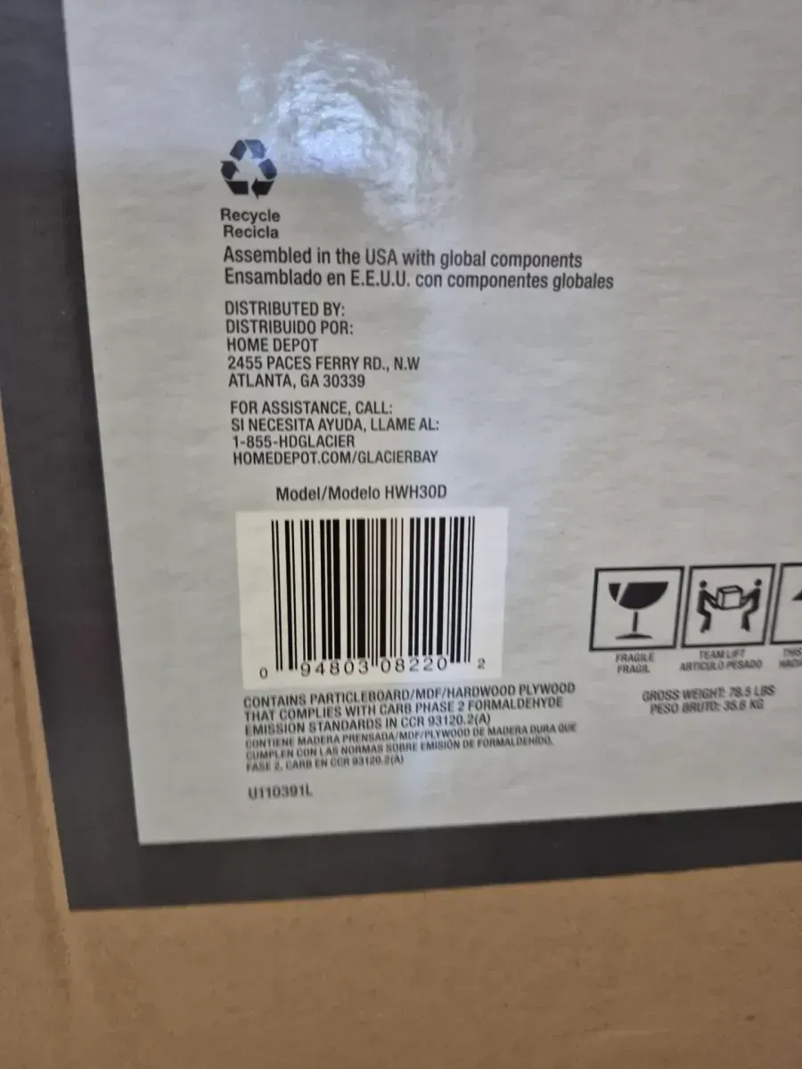 Glacier Bay Hampton 30 in. W x 21 in. D x 33.5 in. H Bath Vanity Cabinet without Top in White - image 3