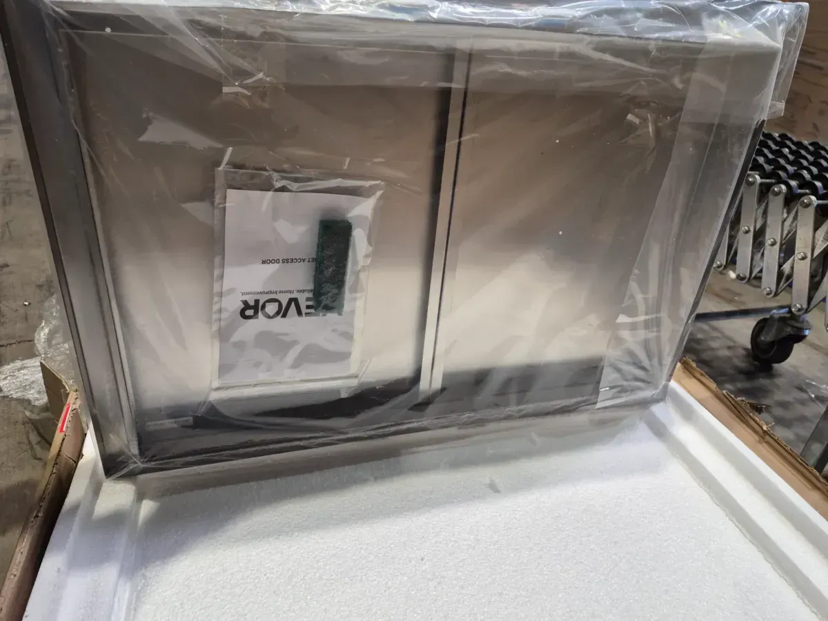 BBQ Access Door 30 in. W x 21 in. H Brushed Stainless Steel Outdoor Kitchen Door with Hooks for Outside Cabinet - image 4