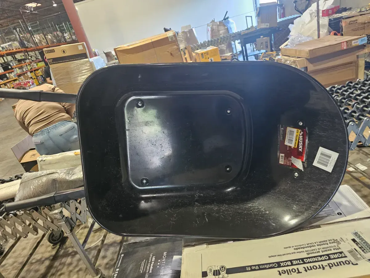 Husky 6 cu. ft. Steel Wheelbarrow with 8 in. Flat-Free Tires - image 3