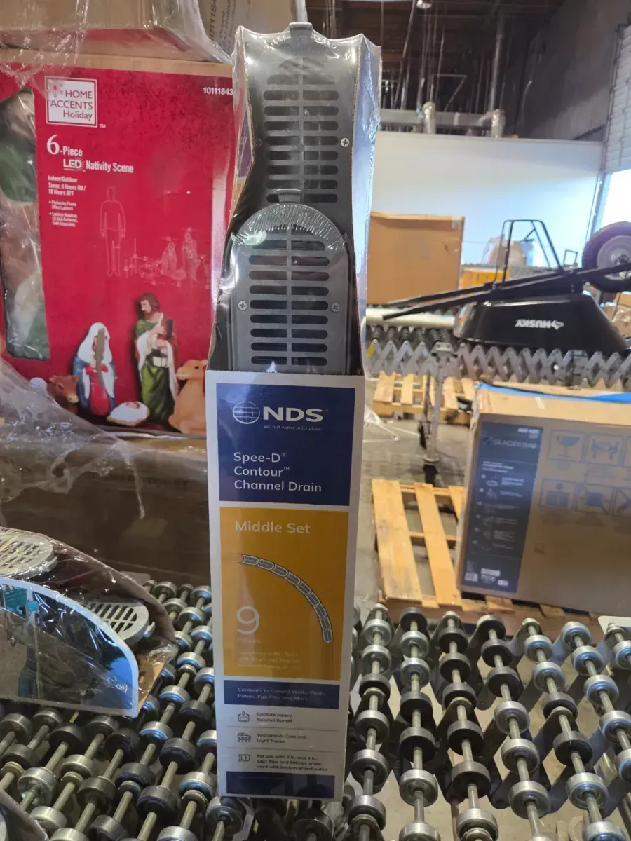 4" Spee-D Contour Channel Drain Middle Section and Gray Grate 9 Piece Kit - image 4