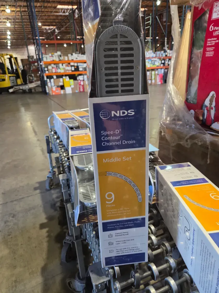 4" Spee-D Contour Channel Drain Middle Section and Gray Grate 9 Piece Kit - image 4