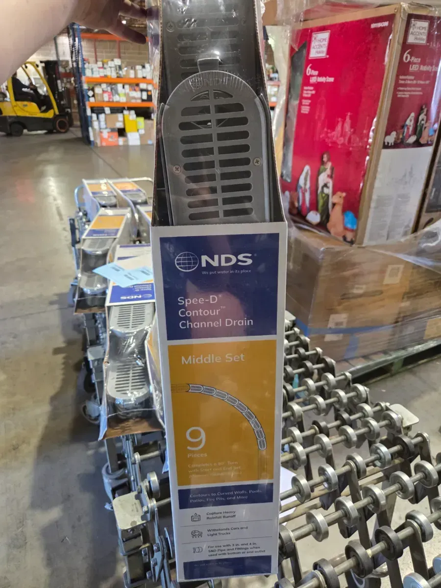 4" Spee-D Contour Channel Drain Middle Section and Gray Grate 9 Piece Kit - image 4