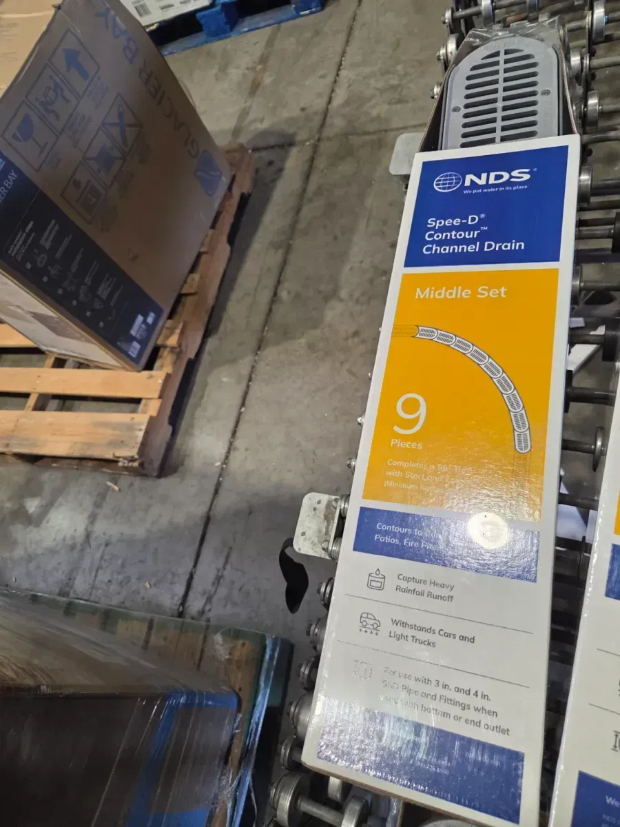 4" Spee-D Contour Channel Drain Middle Section and Gray Grate 9 Piece Kit - image 4