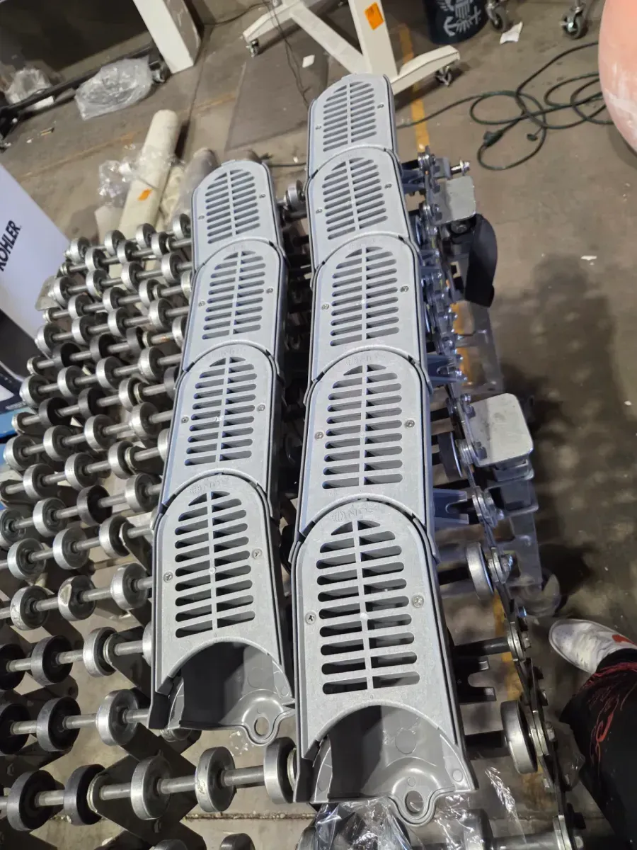 4" Spee-D Contour Channel Drain Middle Section and Gray Grate 9 Piece Kit - image 2