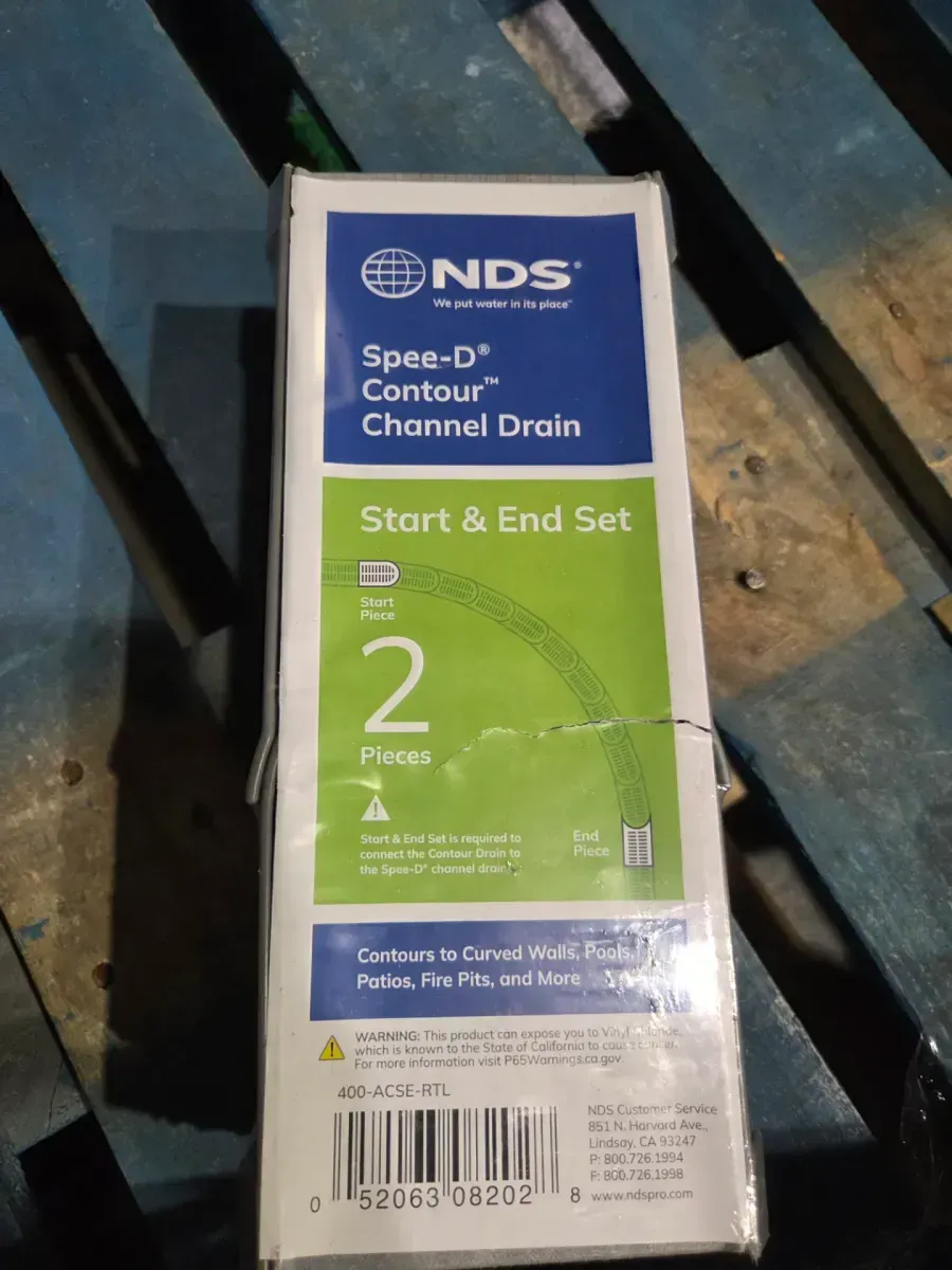 4" Spee-D Contour Channel Drain Kit with Start and End Sections, Two Channel with Gray Grates - image 4