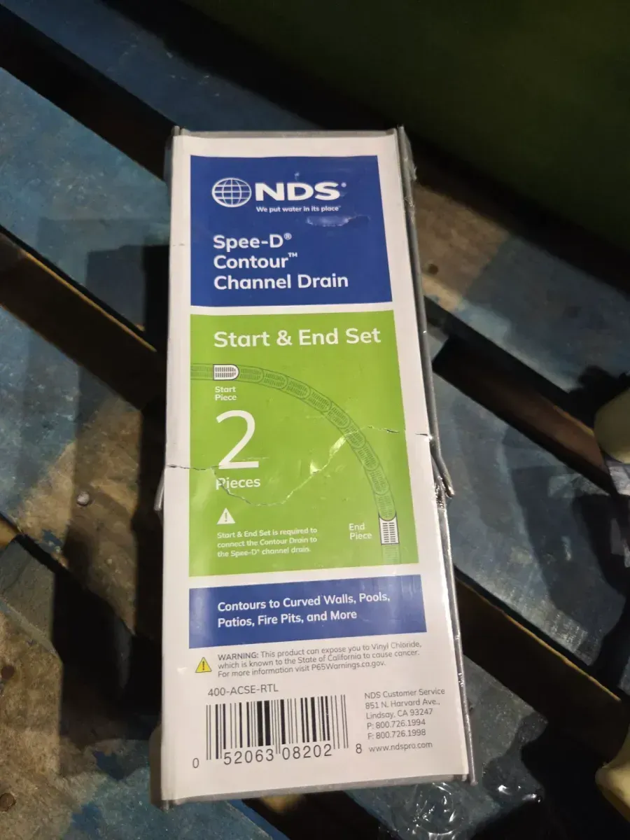 4" Spee-D Contour Channel Drain Kit with Start and End Sections, Two Channel with Gray Grates - image 2