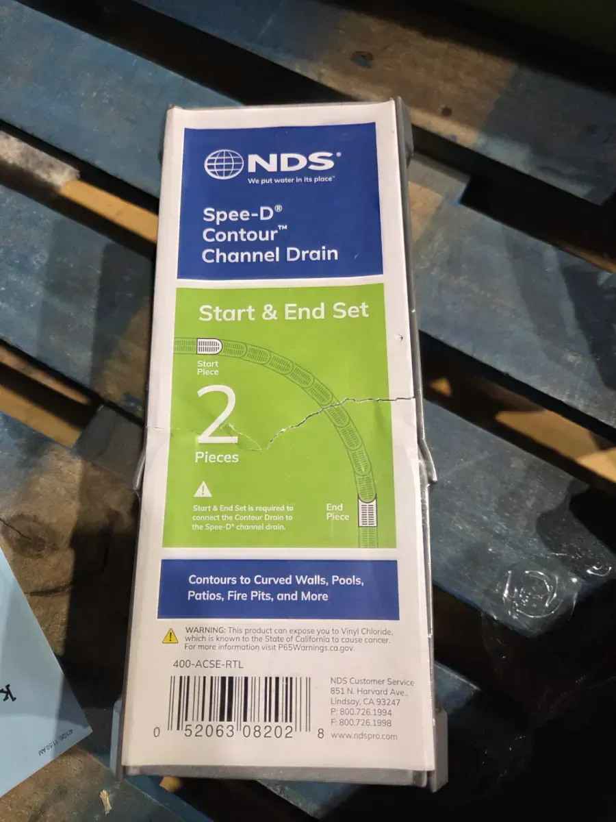 4" Spee-D Contour Channel Drain Kit with Start and End Sections, Two Channel with Gray Grates - image 3