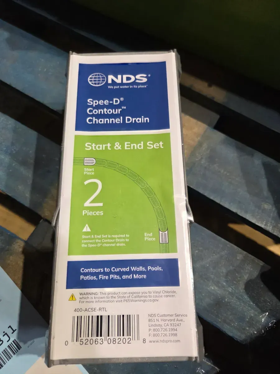 4" Spee-D Contour Channel Drain Kit with Start and End Sections, Two Channel with Gray Grates - image 3