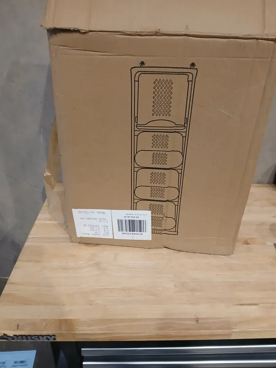 ***with no wheel set White Plastic 4 Bags 5-Tier Laundry Sorter Hamper, Laundry Storage Organizer w/Wheels Removable Rolling Laundry Basket - image 3