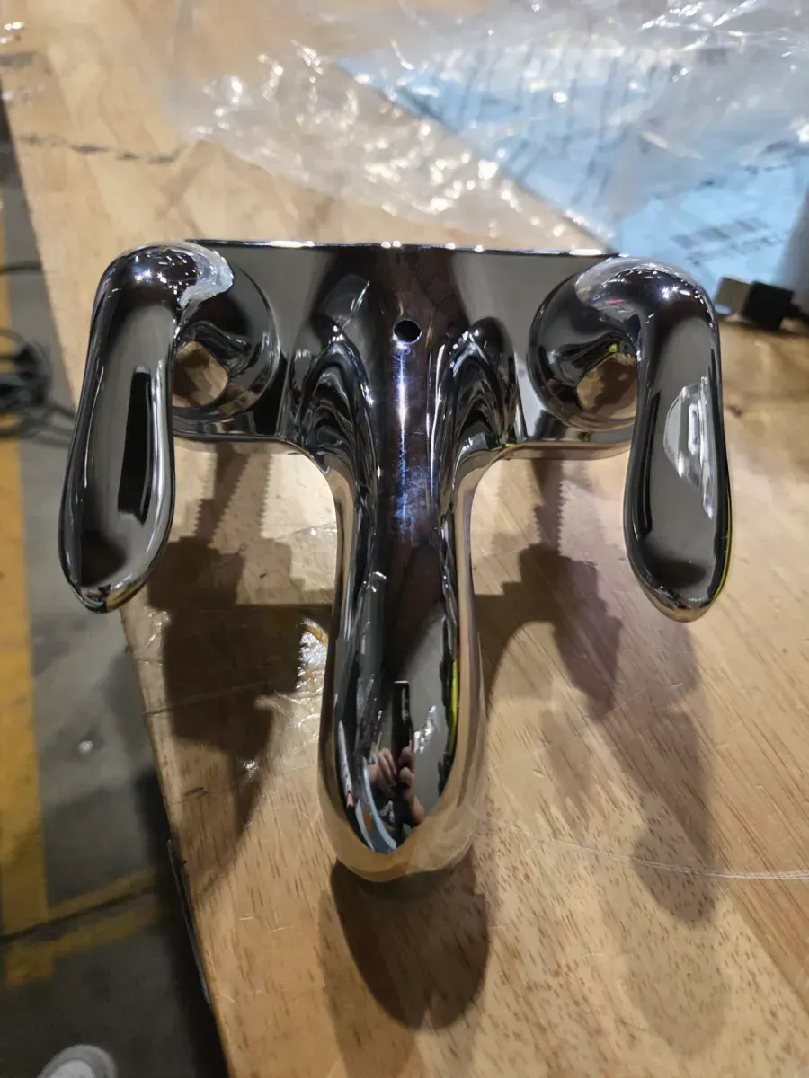 Constructor 4 in. Centerset Double-Handle Low-Arc Bathroom Faucet in Polished Chrome - image 3