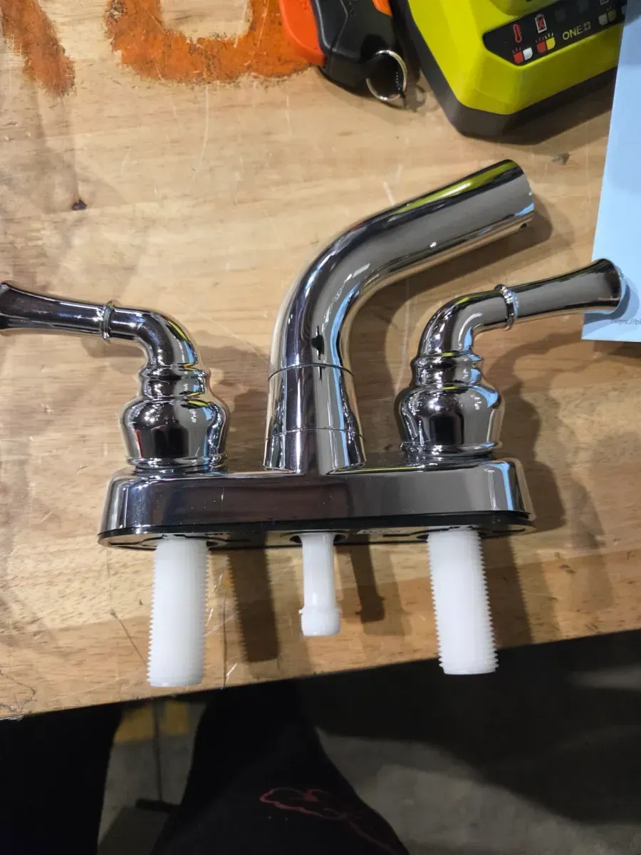 Glacier Bay 24.1 in. L x 24.1 in. W x 36.7 in. H Laundry Sink / Utility Sink Work Center in White with Pull-Out Faucet in Chrome - image 3