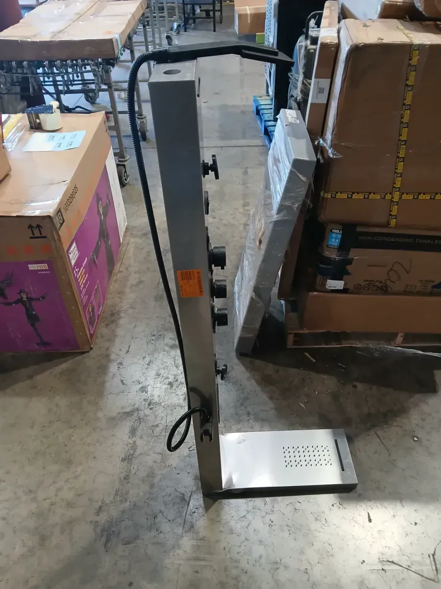 8-Jet Rainfall Shower Panel System with Rainfall Waterfall Shower Head, Shower Wand and LED Light in Black Nickel - image 3