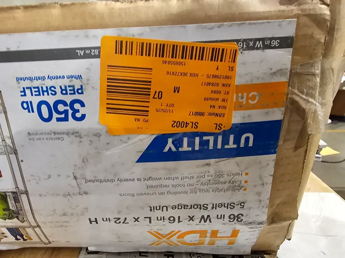 5-Tier Steel Wire Shelving Unit in Chrome (36 in. W x 72 in. H x 16 in. D) - image 4