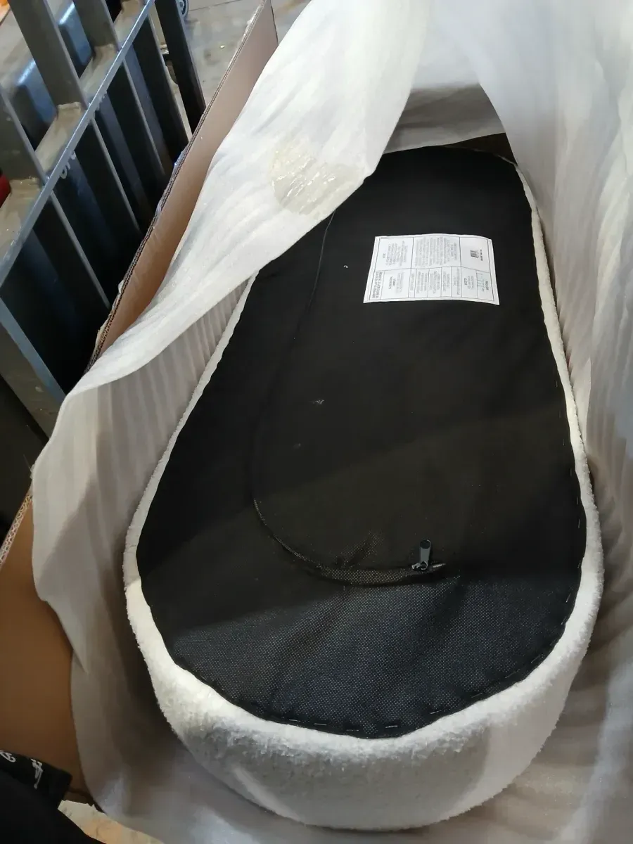 43.5 in. Cream Set of 3 U-Shaped Teddy Ottoman Bench 2 Small Sofa Footrest Extra Seating Bench and Ottoman Vanity Stools - image 4