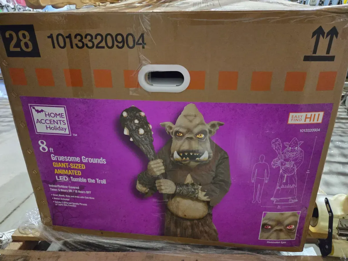 8 ft. Gruesome Grounds Giant-Sized Animated LED Tumble the Troll - image 2