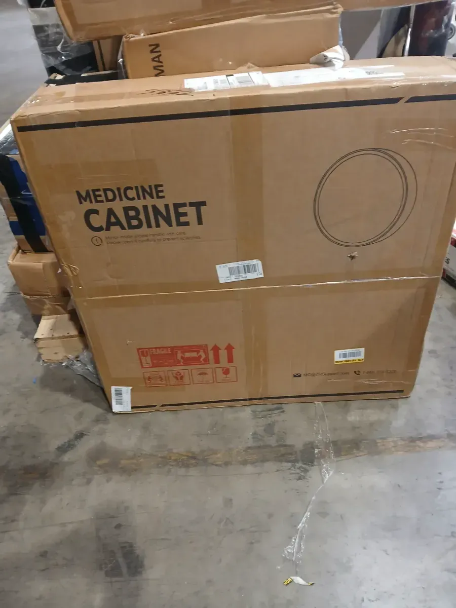 30 in. W x 30 in. H Surface Mount Round Circle Bathroom Metal Framed Medicine Cabinet with Mirror in Matt Black - image 2