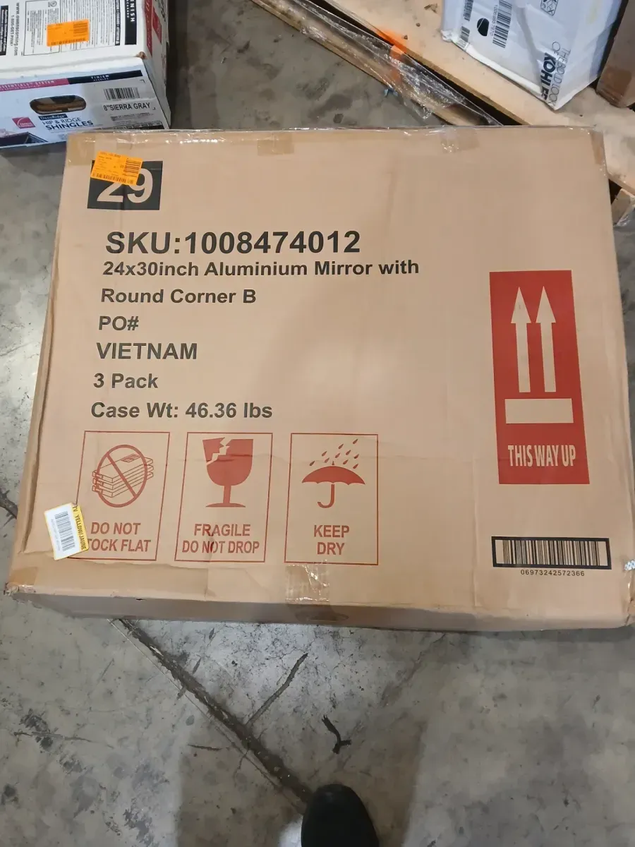 24 in. W x 30 in. H Rectangular Aluminum Framed Wall Bathroom Vanity Mirror in Black (Screws Not Included) - image 2