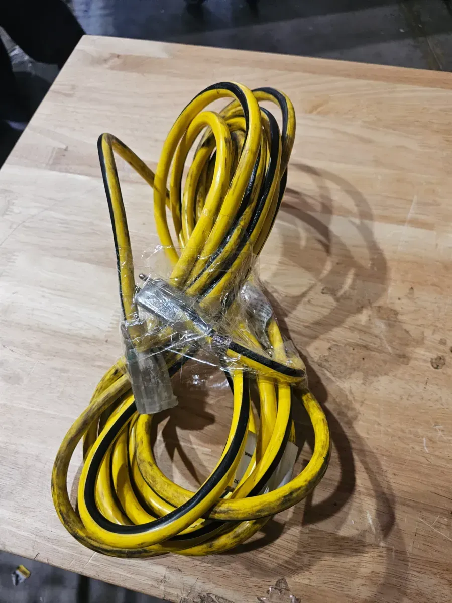  Husky VividFlex 25 ft. 12/3 Heavy Duty Indoor/Outdoor Triple Tap Extension Cord with Lighted Ends, Yellow - image 2