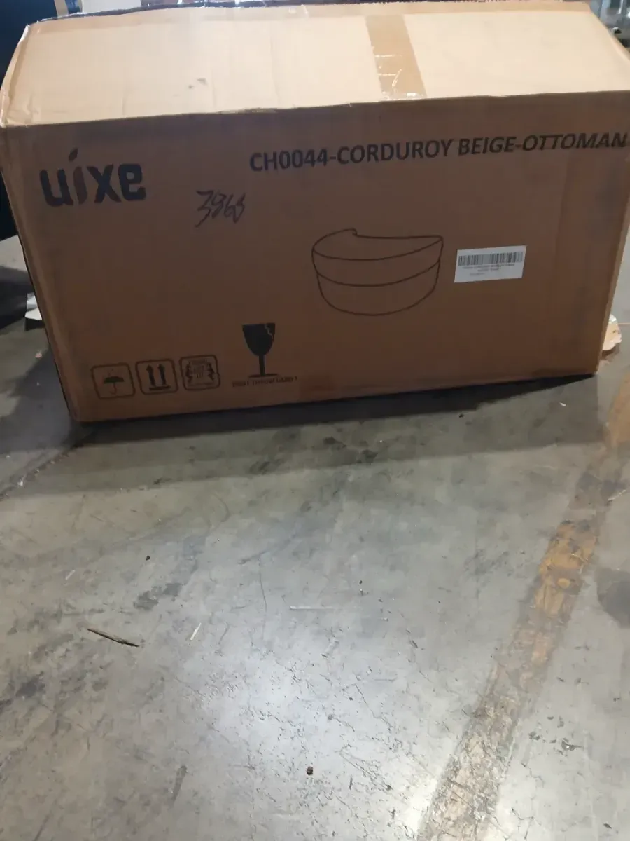 Modern Gray Chenille Half Crescent Moon Storage Ottoman (Set of 1) - image 2