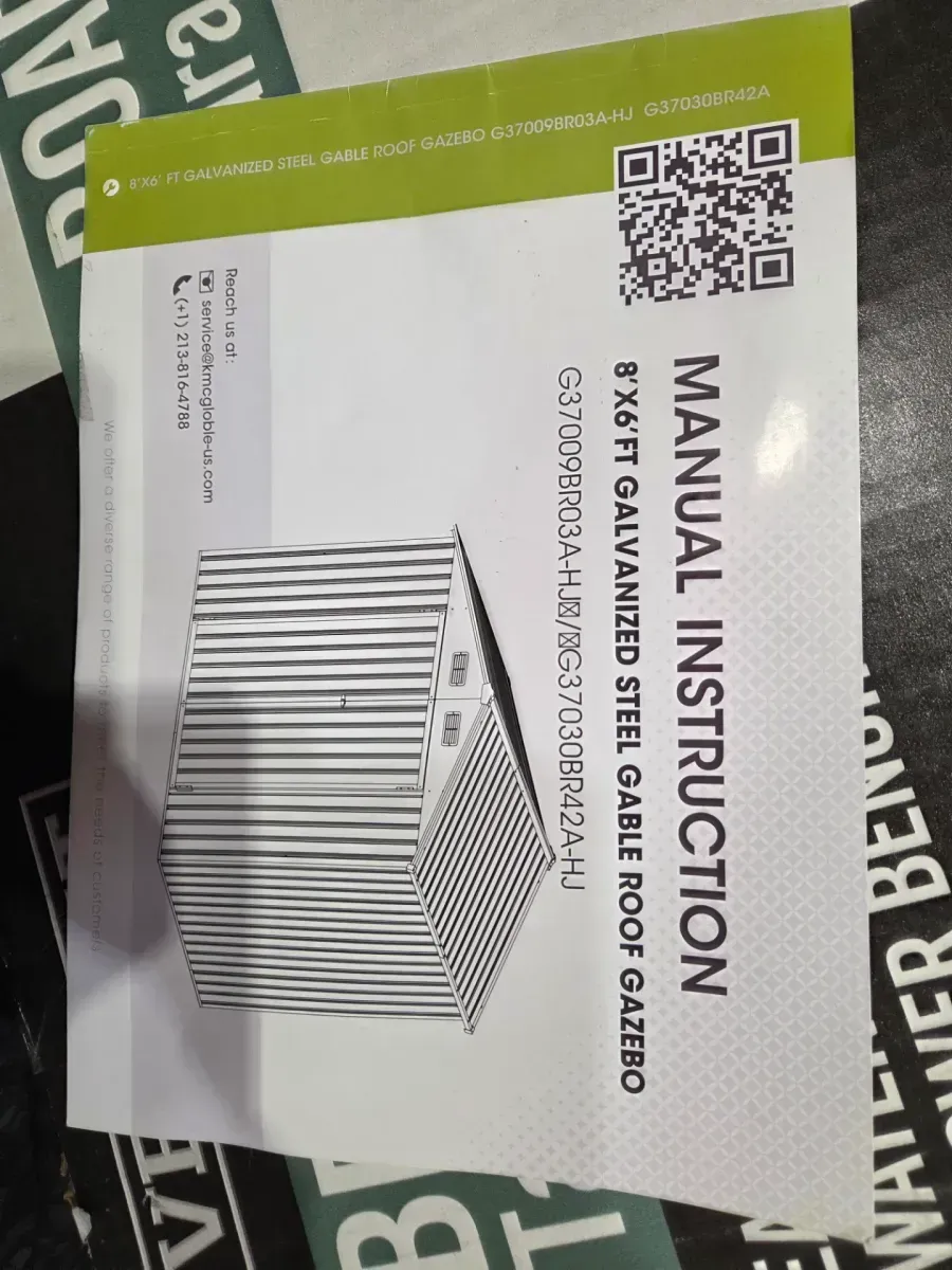 8'x6' Galvanized Steel Gable Roof Gazebo / Storage Shed - image 1