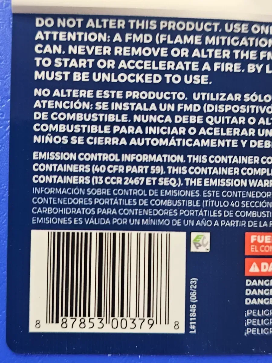 5 Gal. Smartcontrol Kerosene Can with Rear Handle, Blue Fuel Container - image 2