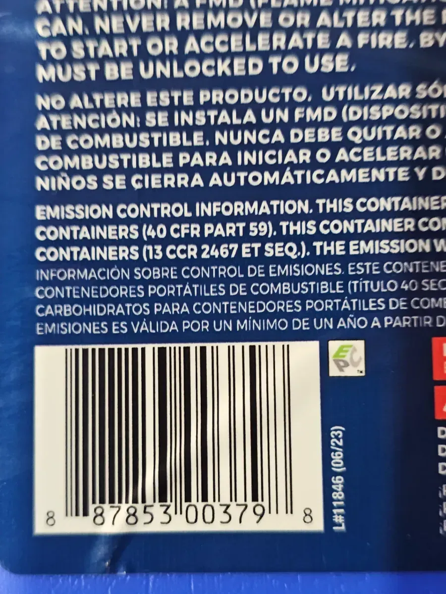 5 Gal. Smartcontrol Kerosene Can with Rear Handle, Blue Fuel Container - image 4