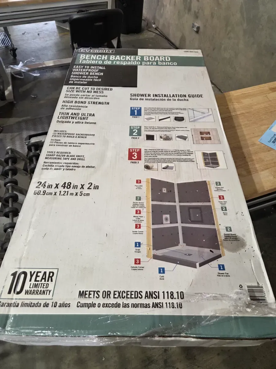 Pre-Fabricated Tile-Ready Shower Bench Seat - image 5