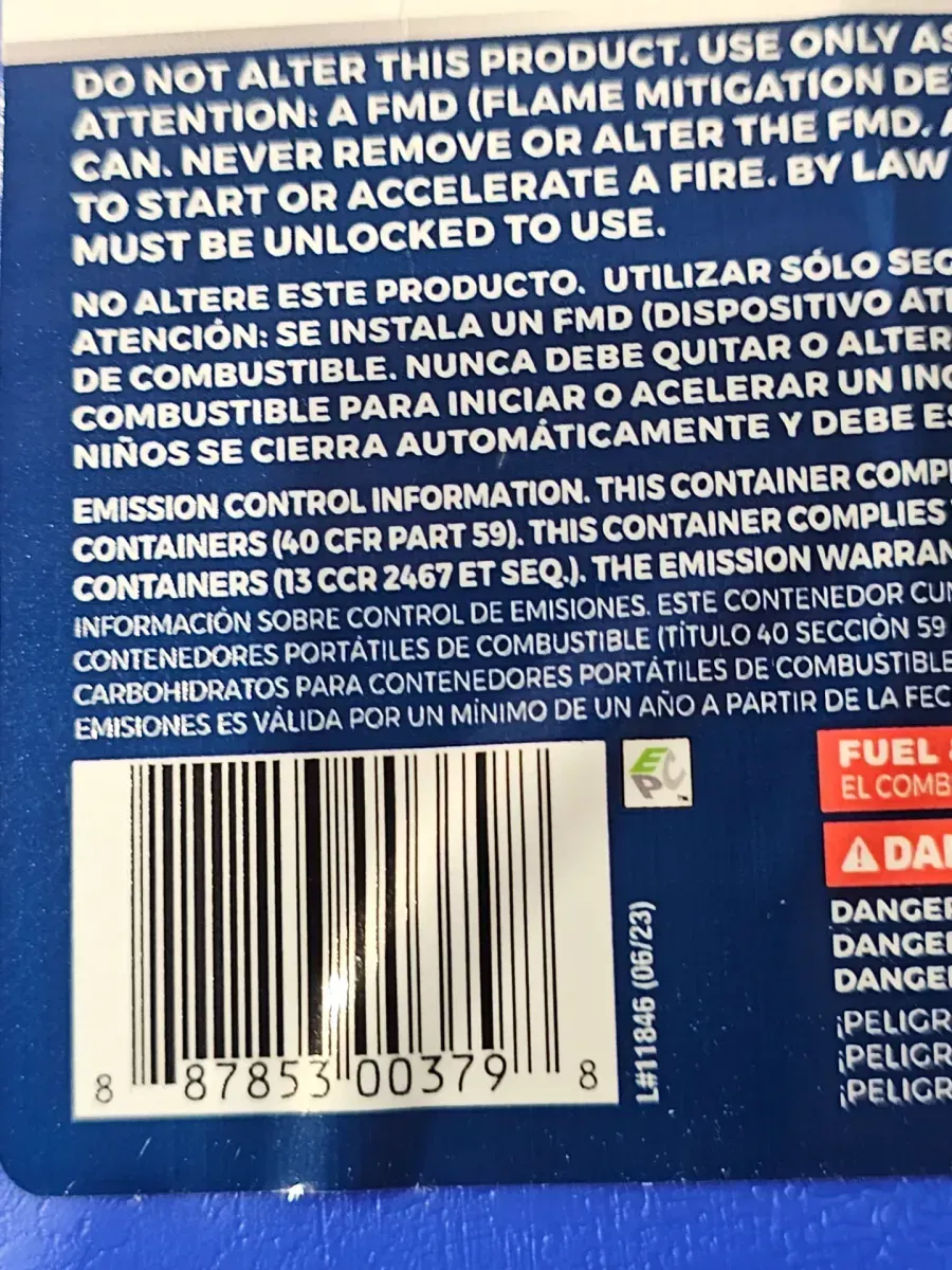 5 Gal. Smartcontrol Kerosene Can with Rear Handle, Blue Fuel Container - image 4