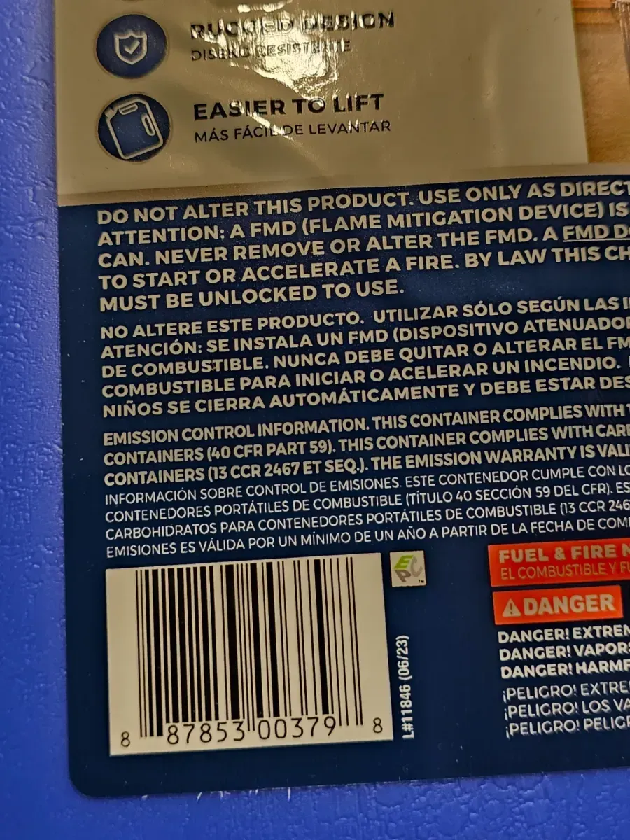 5 Gal. Smartcontrol Kerosene Can with Rear Handle, Blue Fuel Container - image 4