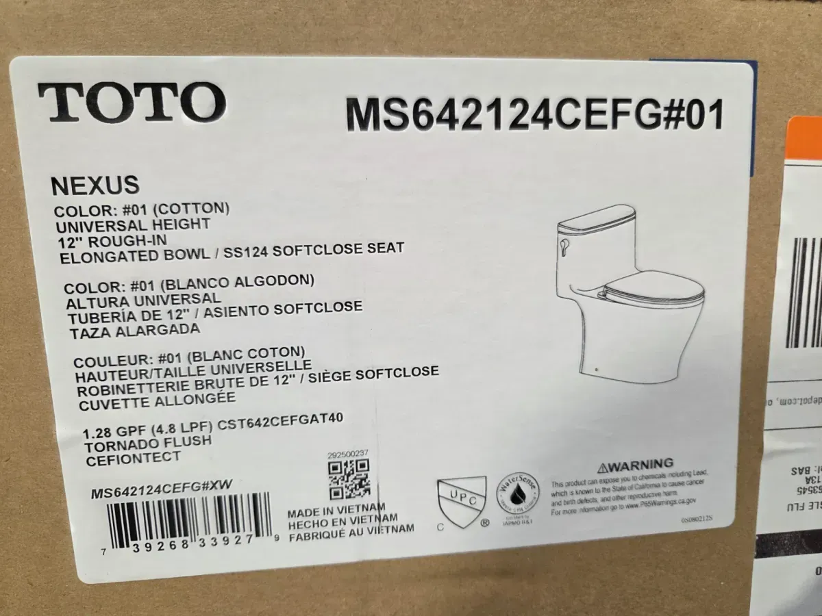 TOTO Nexus One-Piece Elongated 1.28 GPF Toilet, Cotton White (MS642124CEFG) - image 3